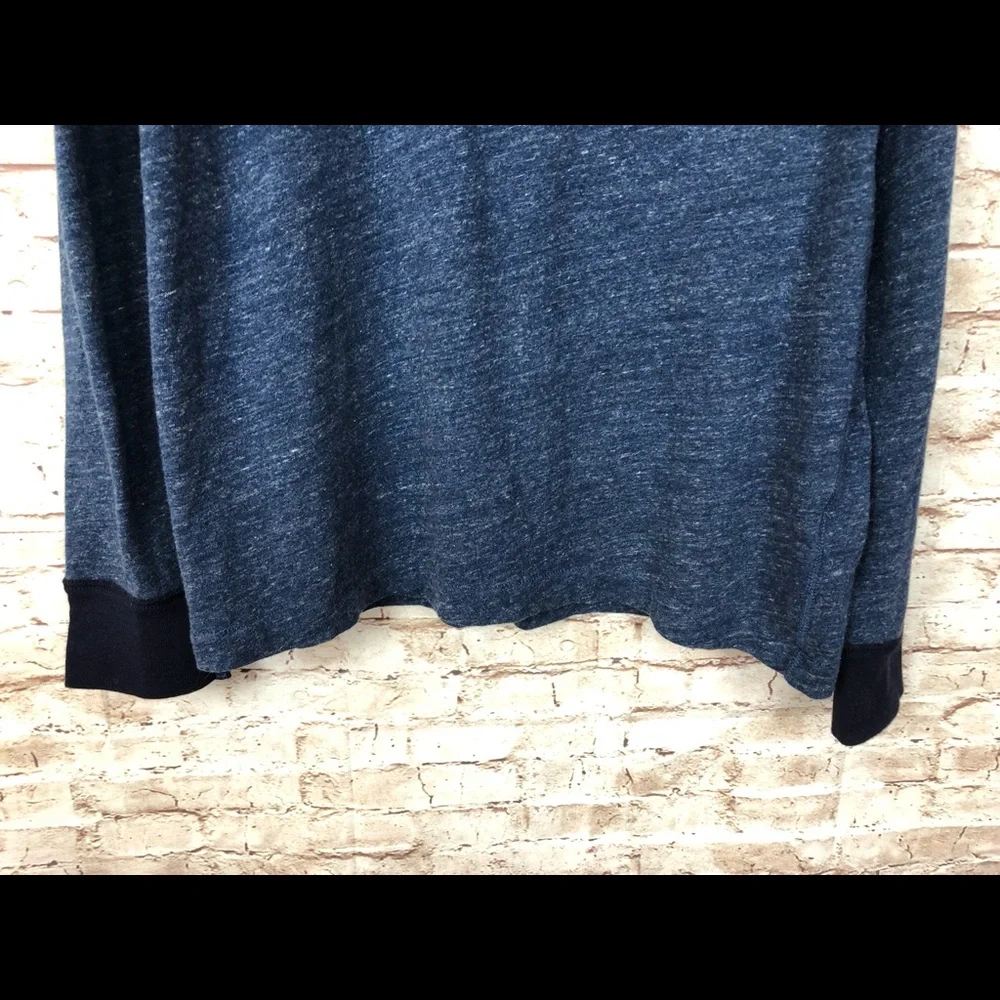 J.Crew Long Sleeve Blue Heathered Henley Shirt – Size XL NWOT